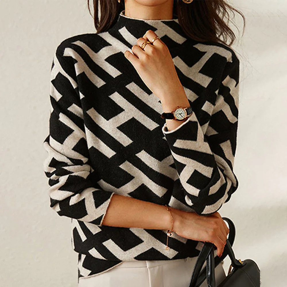 Valenzora | Schwarz-weißer Pullover