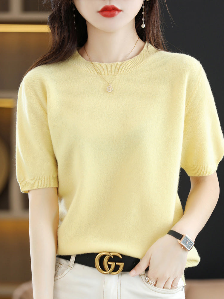 Valenzora | Soft Cashmere T-Shirt With Round Neck