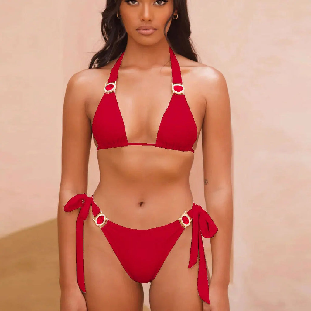 Valenzora Bikini with white crystal choker by ByVera