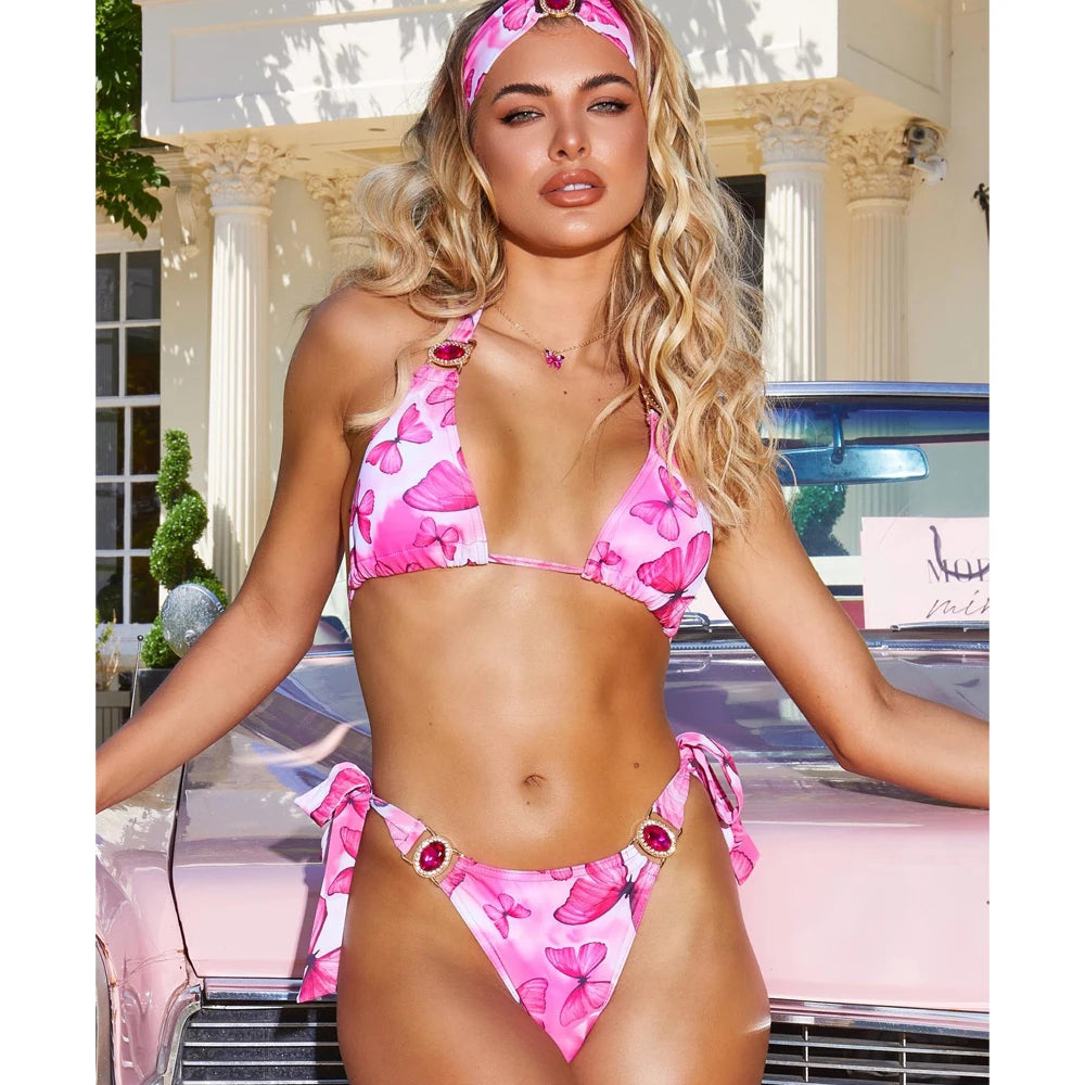 Valenzora Bikini with white crystal choker by ByVera