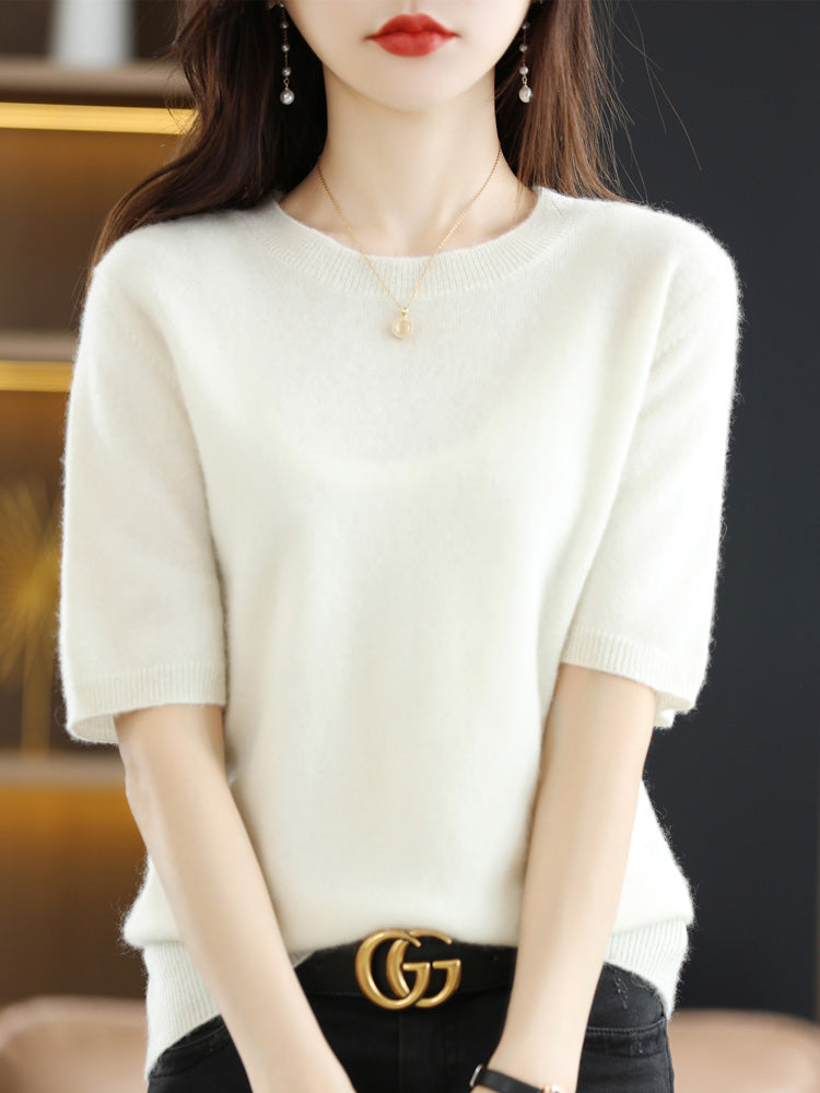Valenzora | Soft Cashmere T-Shirt With Round Neck