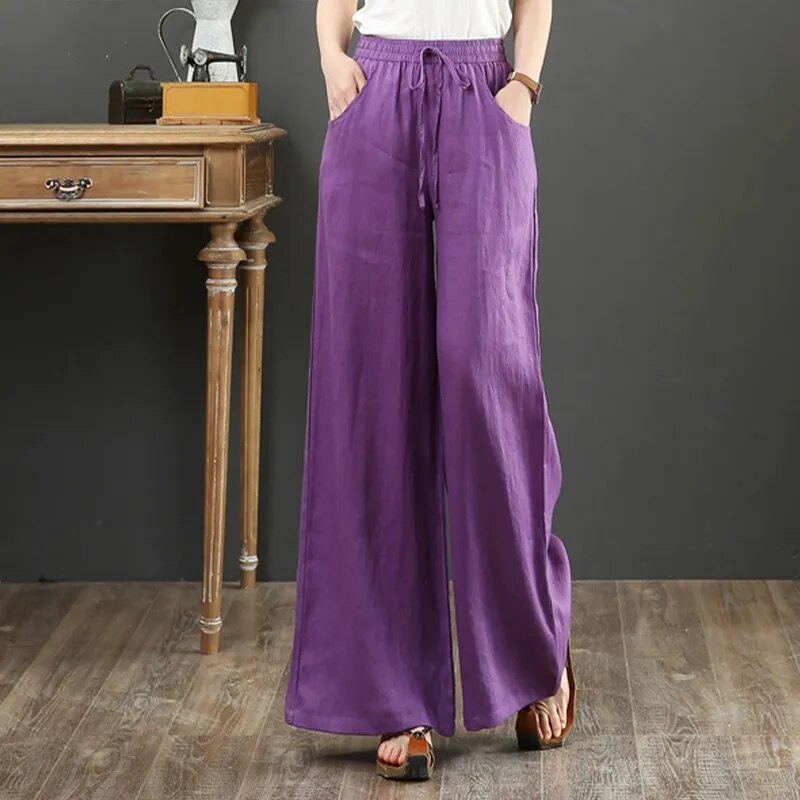 Valenzora | Versatile linen trousers for women in plus sizes