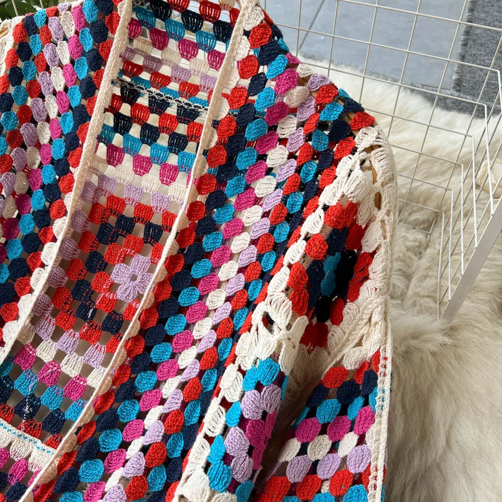 Valenzora | Crocheted Long Granny Square Cardigan
