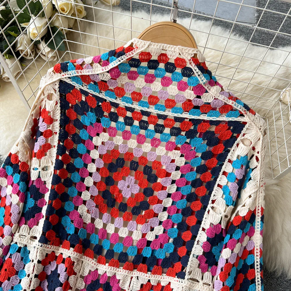 Valenzora | Crocheted Long Granny Square Cardigan