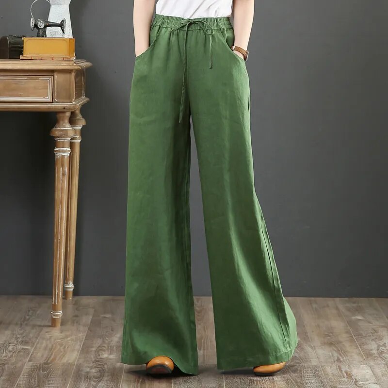 Valenzora | Versatile linen trousers for women in plus sizes