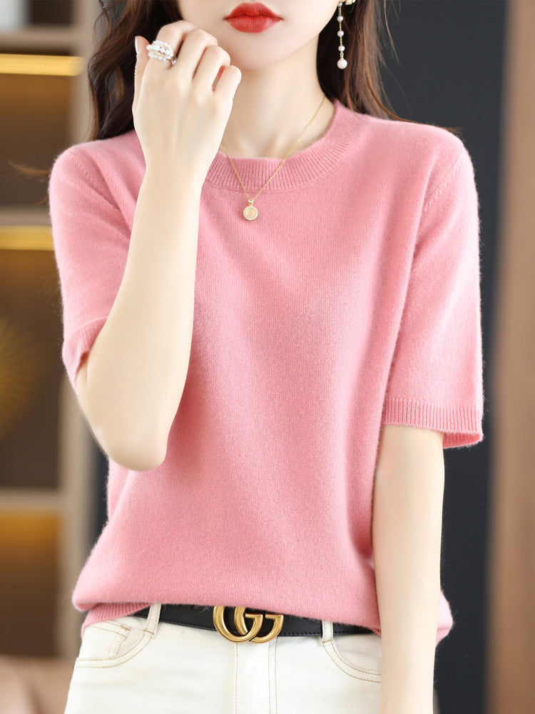 Valenzora | Soft Cashmere T-Shirt With Round Neck