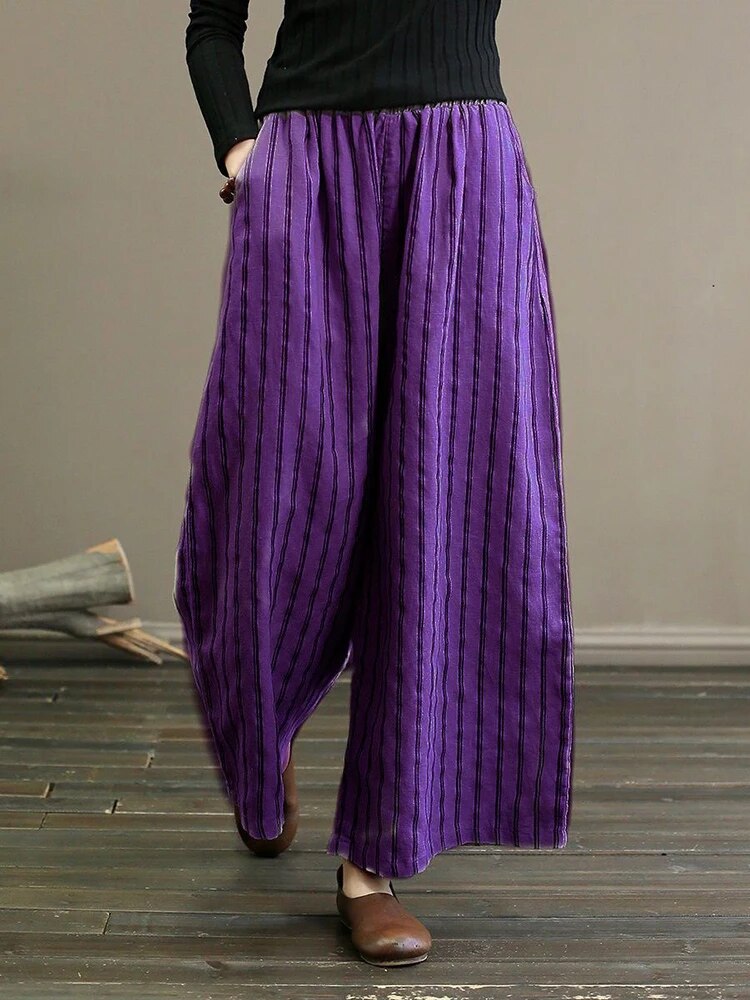 Valenzora - Striped Wide Leg Trousers