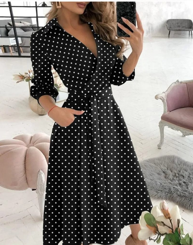Valenzora | Elegant midi wrap dress. Perfect for formal occasions. Emilia