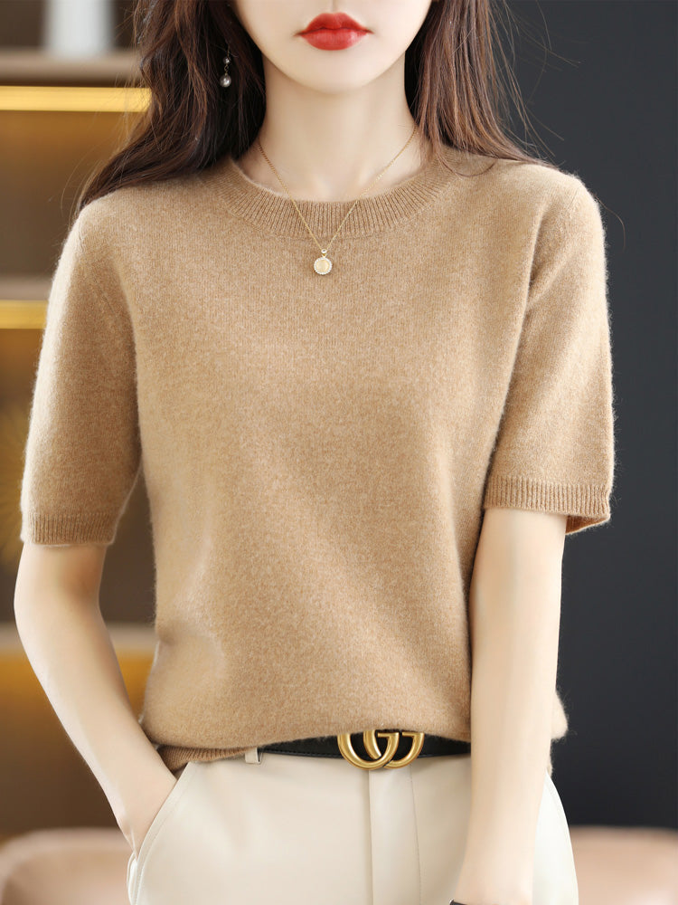Valenzora | Soft Cashmere T-Shirt With Round Neck