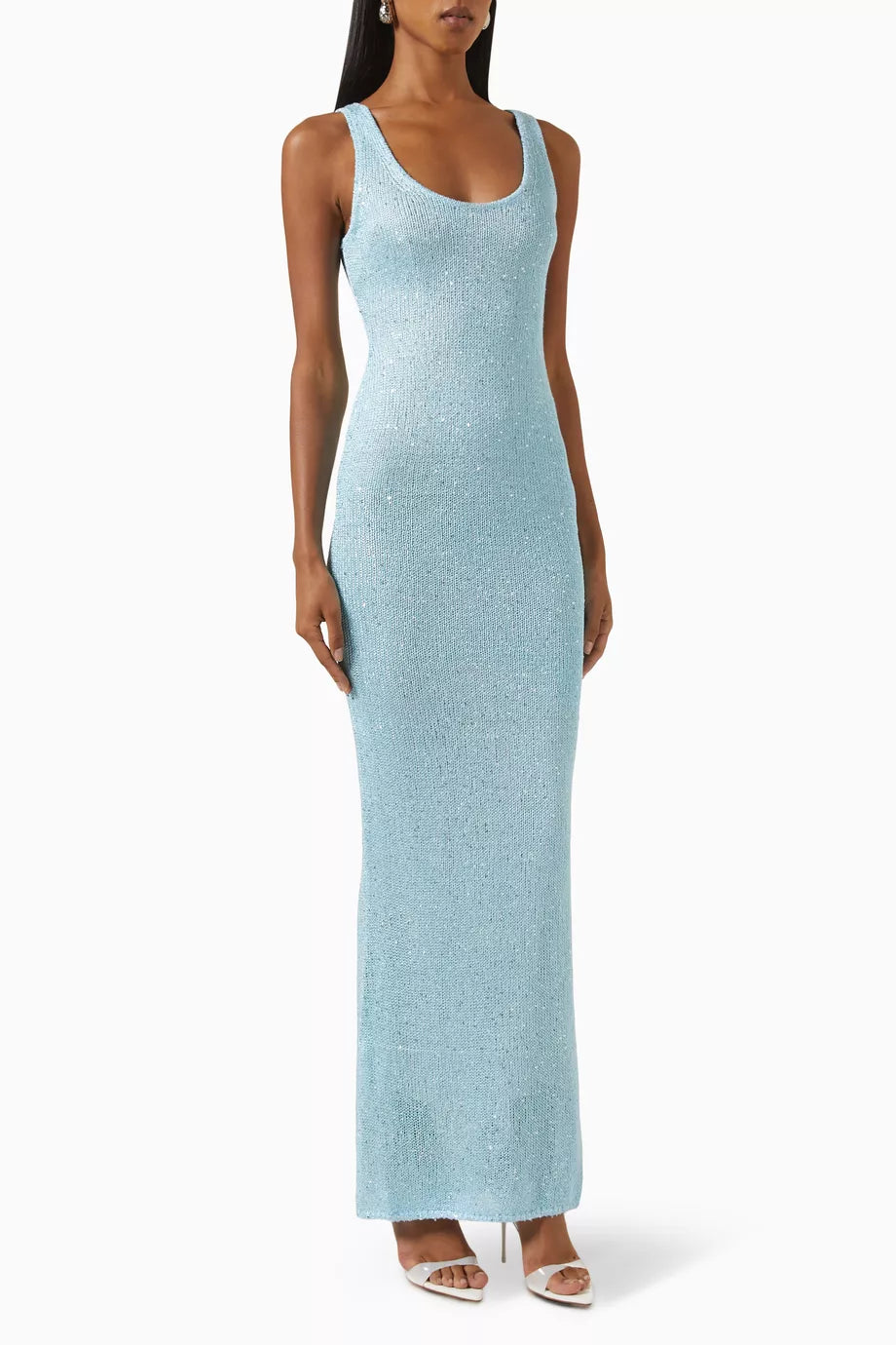 Valenzora | Sequin Detail Maxi Dress Light Blue