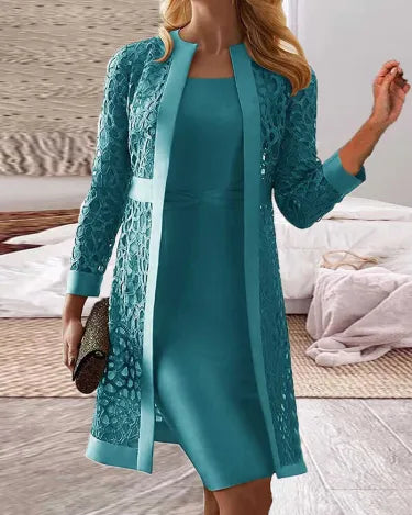Valenzora | Two-piece dress with lace jacket for women
