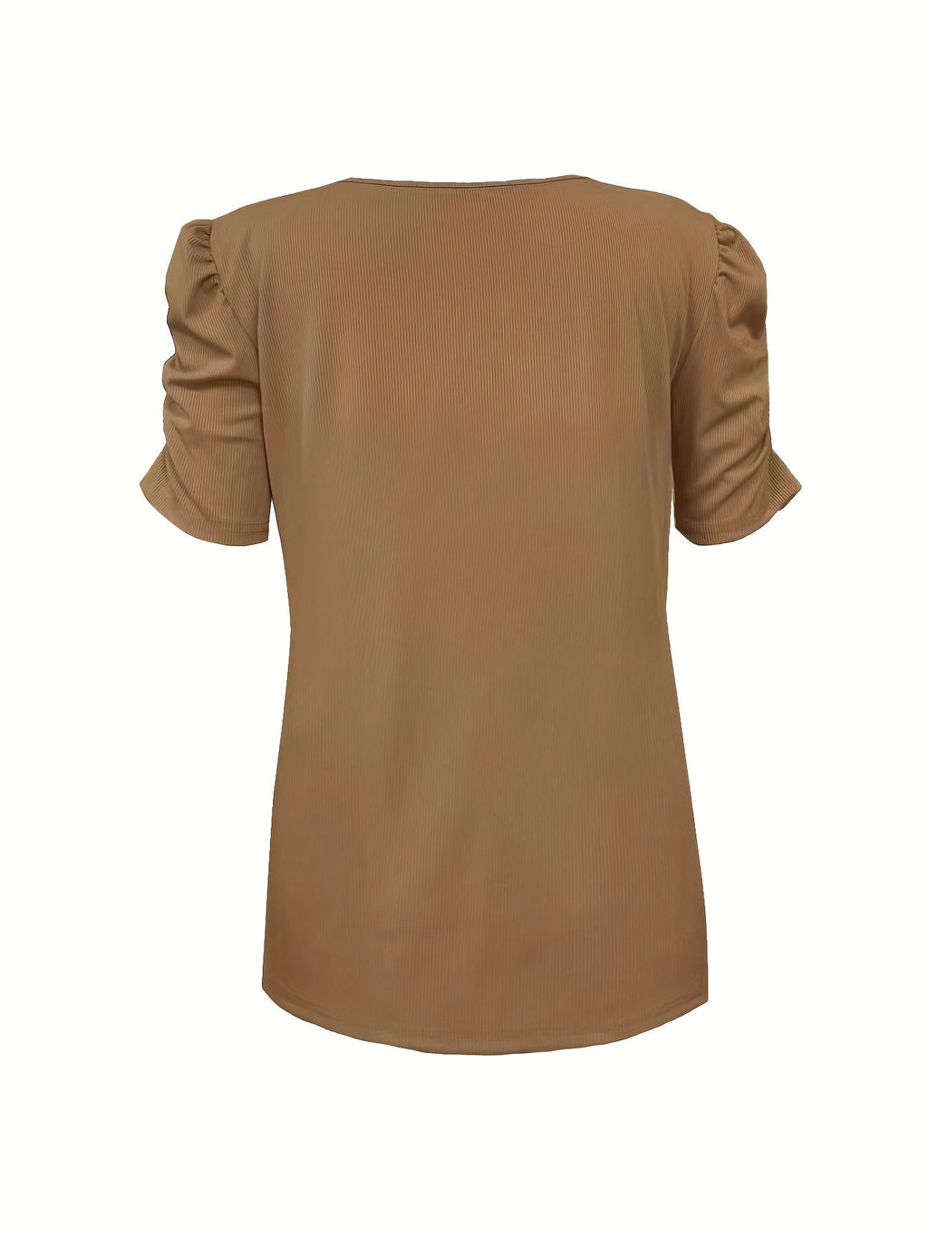 Valenzora | Elegantes geripptes V-Ausschnitt-T-Shirt für Damen