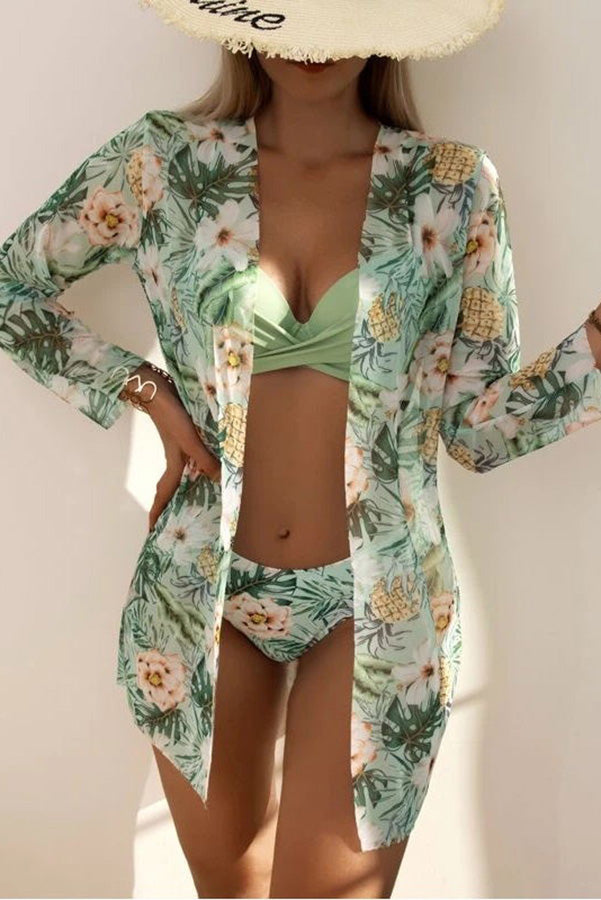 Valenzora – Wrap-style underwire bikini with tropical print and cover