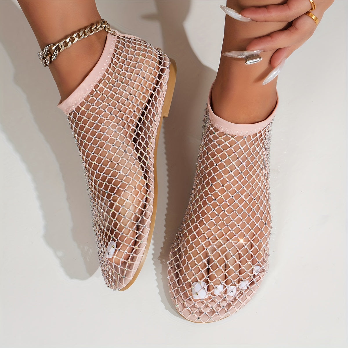 Valenzora | Construction Strasa, Flat Shoes, Transparent Sandals for the Beach