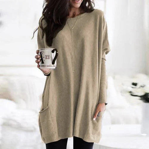 Valenzora | Tunic with pockets - comfortable women's oversized top