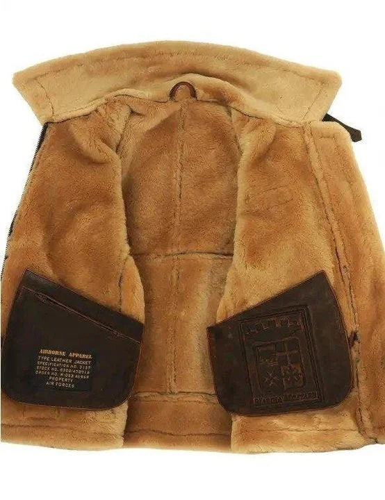Valenzora | Vintage Charme: Schaffell Pilotenjacke