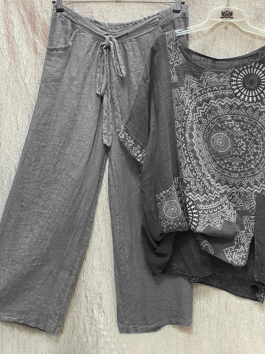 Valenzora | Two-piece set with loose Bohemian print