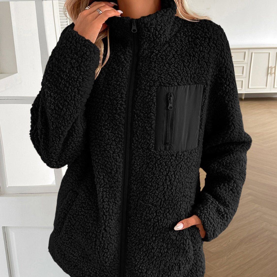 Valenzora | Casual Winter Zip-Up Fuzzy Jacket for Women