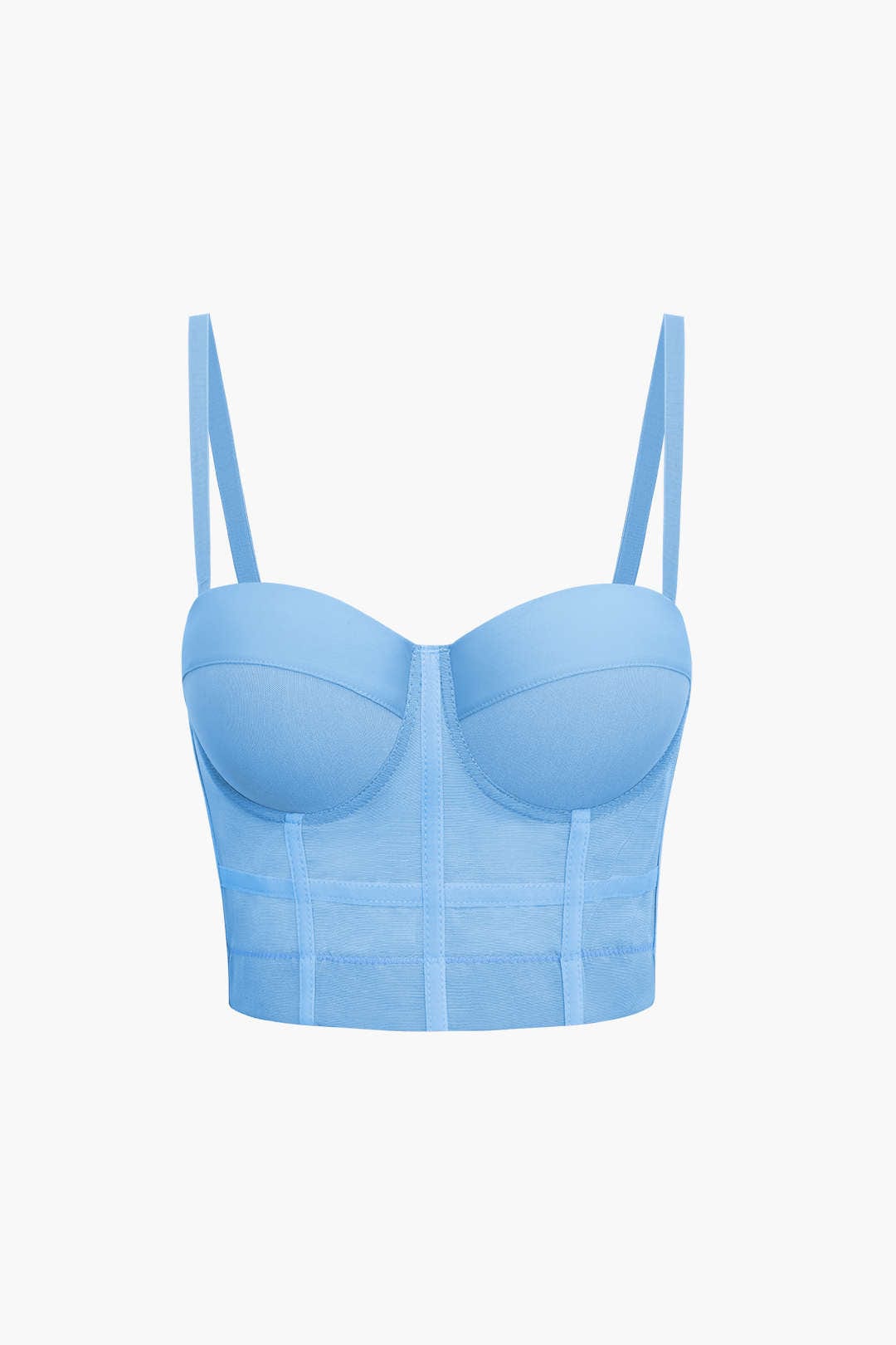 Valenzora | Figurbetontes Bustier-Top mit Bügelkörbchen und transparenter Mesh-Struktur