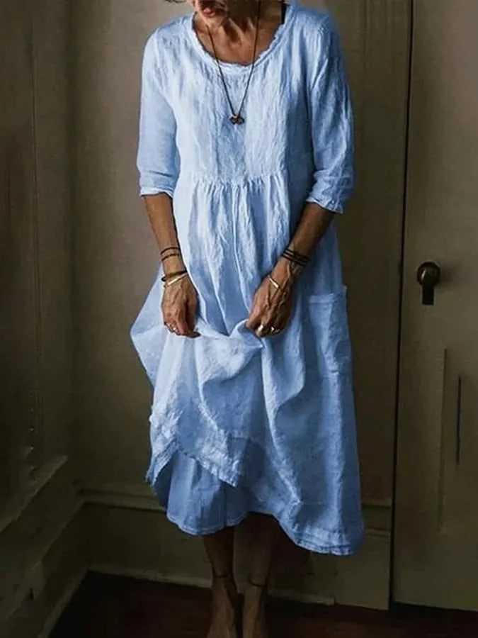 Valenzora | Stylish linen dress for women: elegant simplicity meets comfort