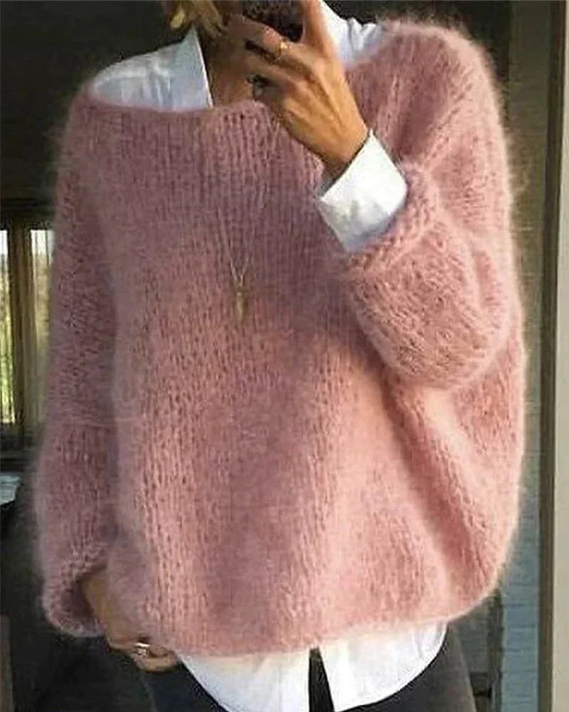 Colorful off-shoulder sweater