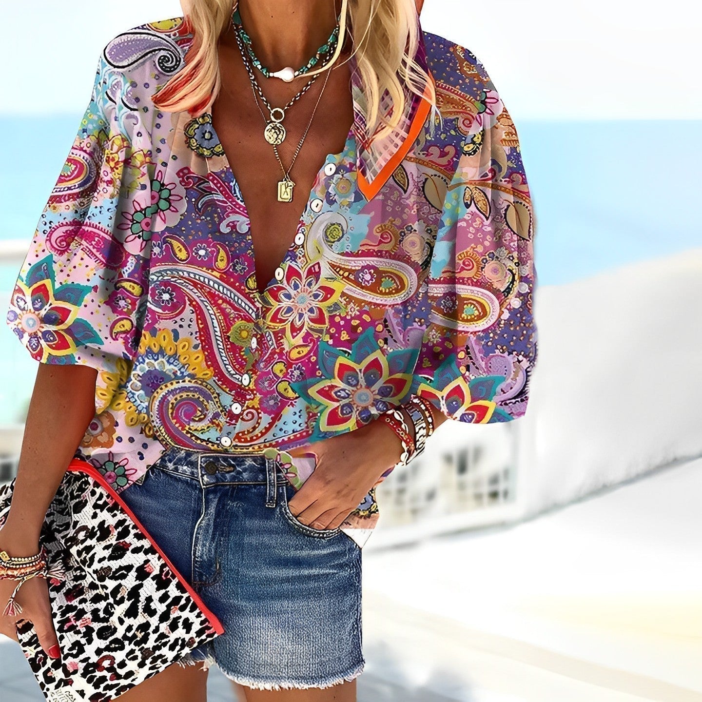 Valenzora | T-Shirt mit Mandala-Print