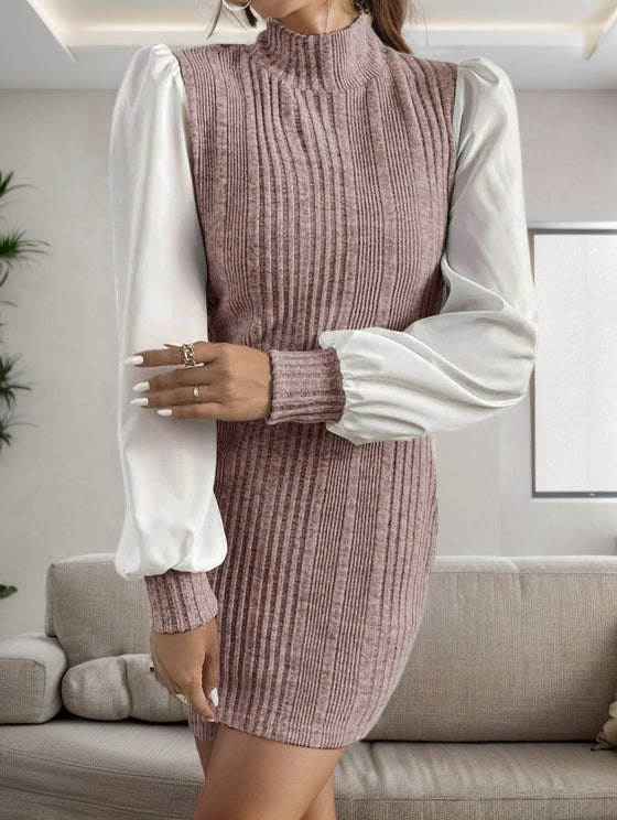 Valenzora | Elegantes geripptes Herbst-Pulloverkleid für Damen