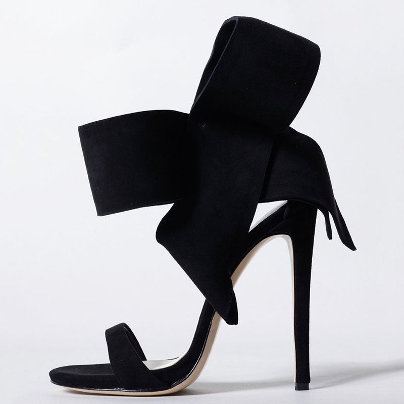 Valenzora | Summer Plus Size Bow Ankle Strap High Heel Sandals for Women