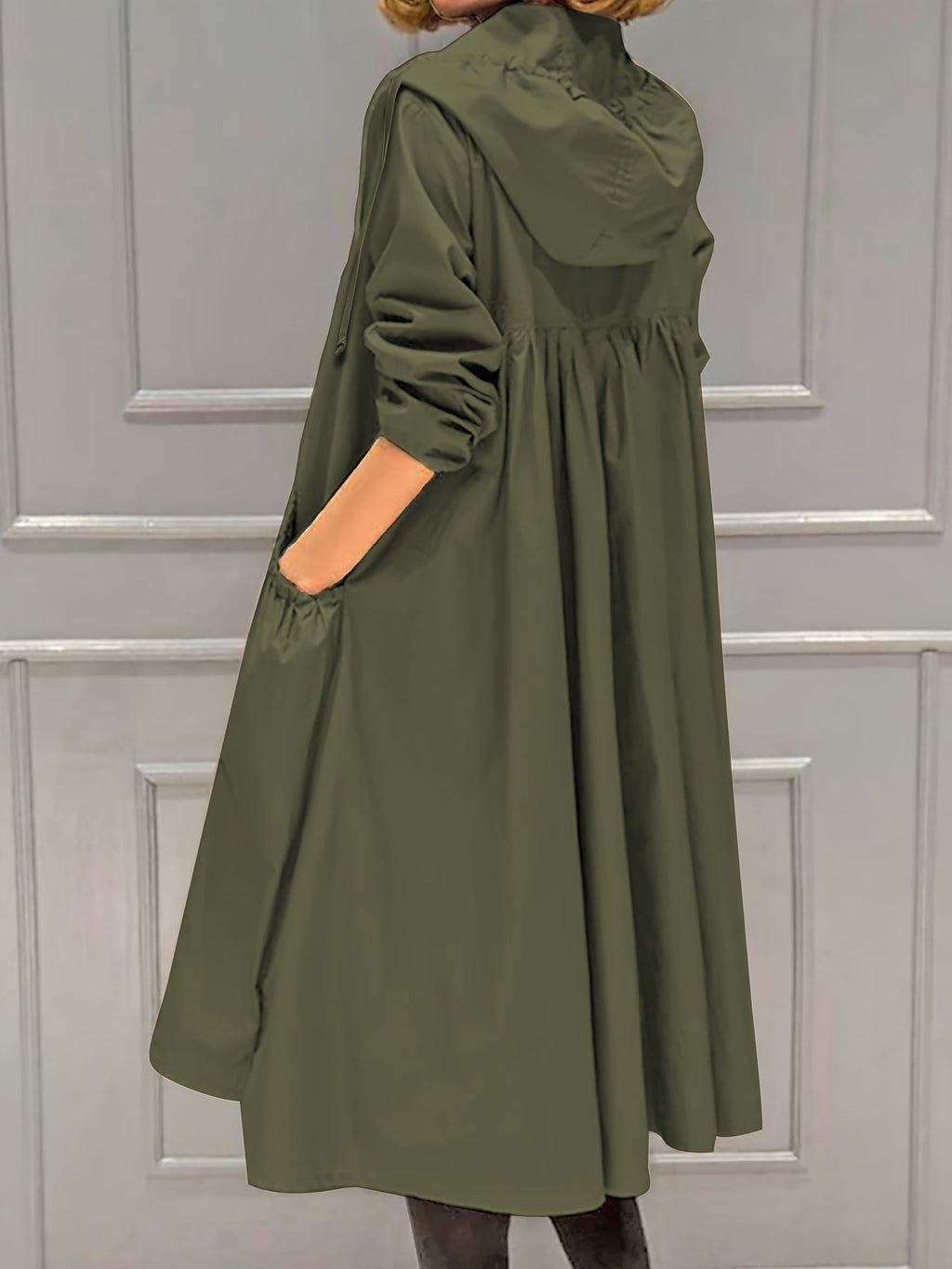 Valenzora | Women's Casual Long Jacket with Hood and Zipper