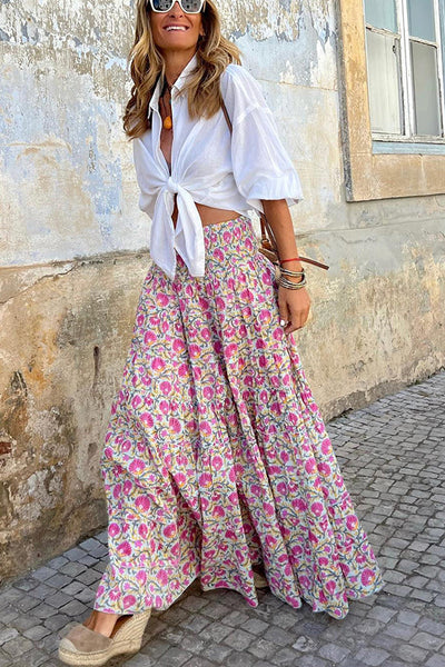 Valenzora | Lange Sommerröcke mit Boho-Print