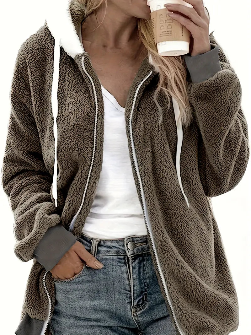 Valenzora | Oversized Teddy-Jacke für Damen | Warme und stylische Winterjacke