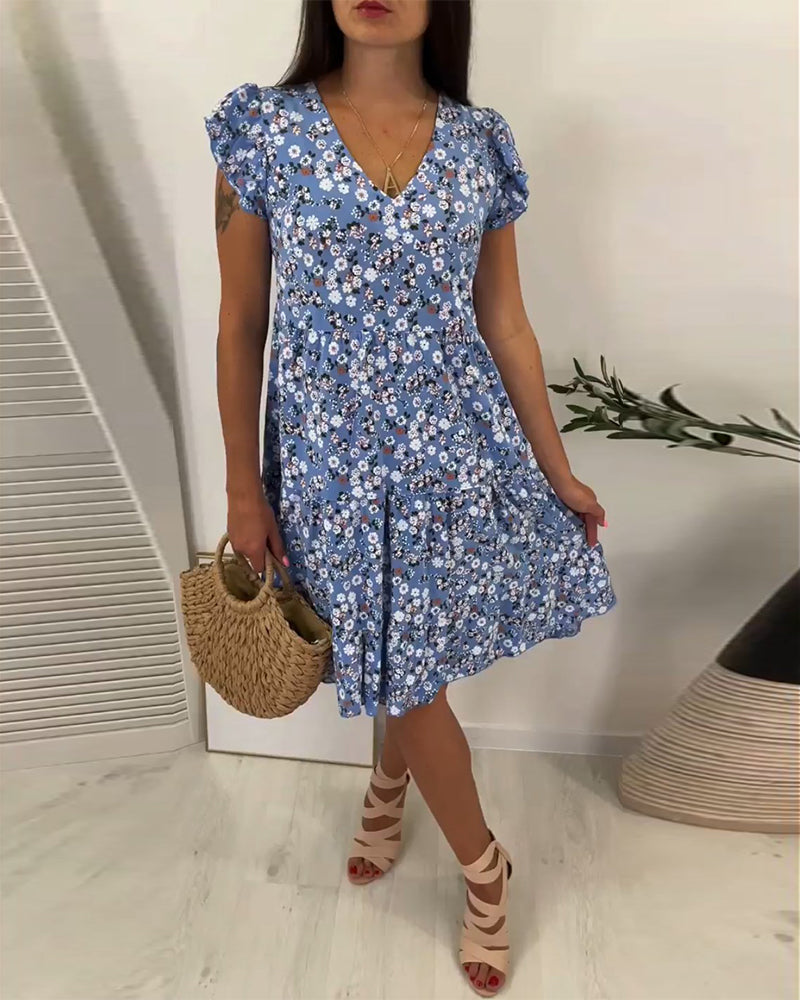 Valenzora | Fresh summer dress with floral pattern