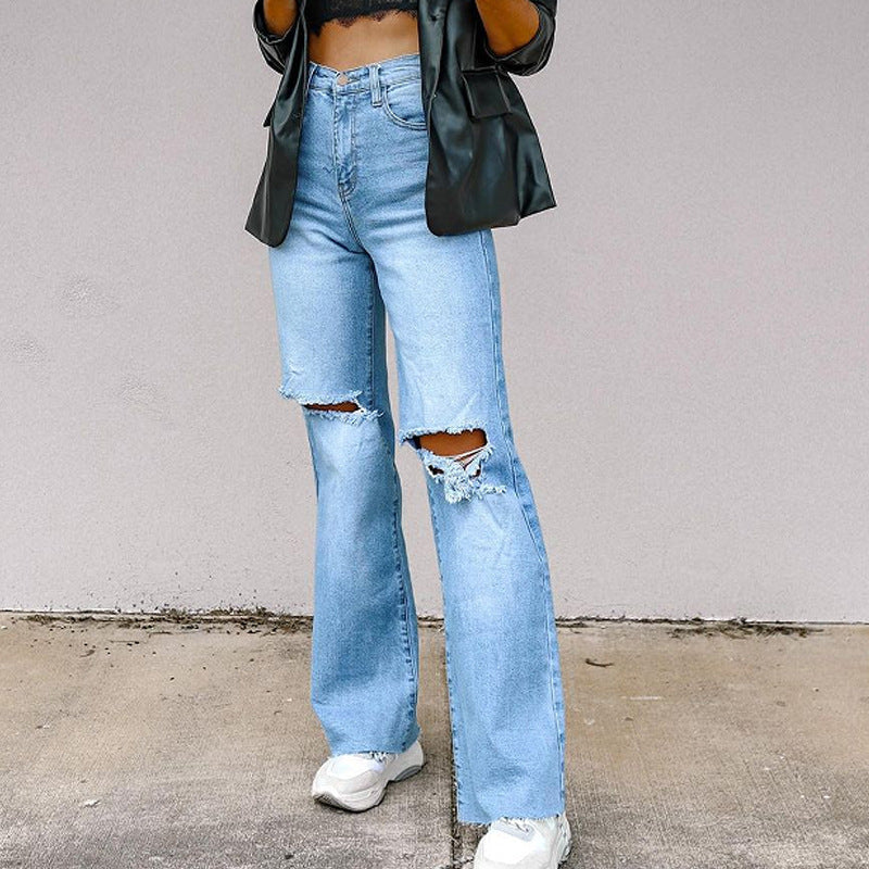 Valenzora trousers with holes
