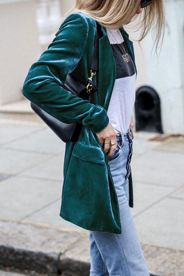 Valenzora | Velvet blazer with a chic tailored cut for women