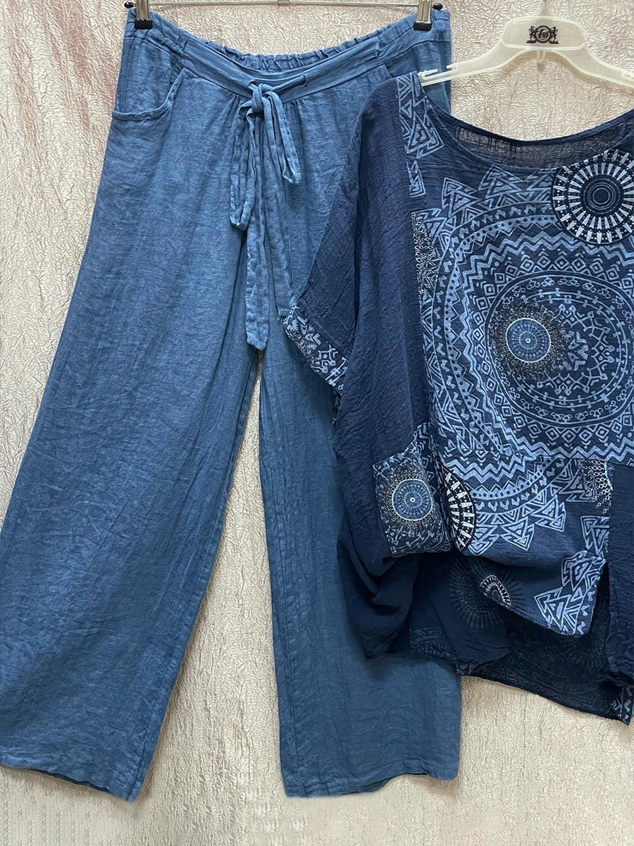 Valenzora | Two-piece set with loose Bohemian print