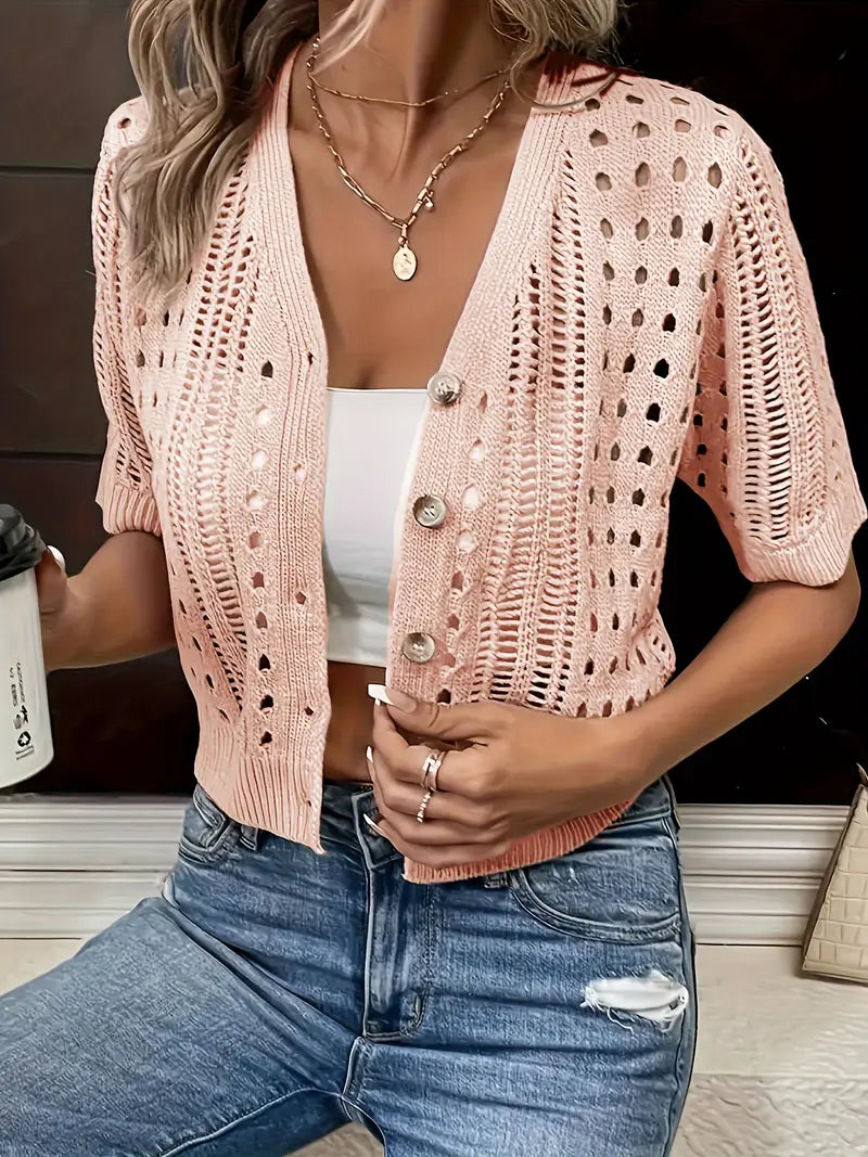 Valenzora | Versatile comfort, elegant V-neck cardigan for women