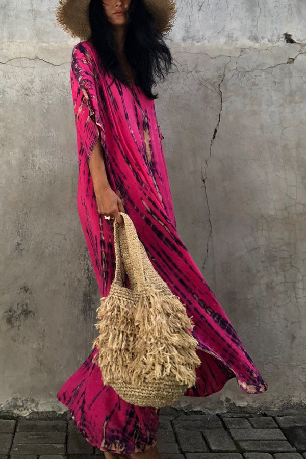 Valenzora Freely – Lockeres Wickelkleid im Batik-Boho-Stil