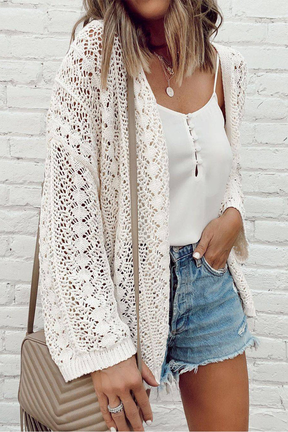 Valenzora | Knitted cardigan with dropped shoulders for women