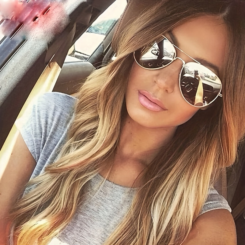 Valenzora | Classic Aviator Sunglasses with Gold Frame for Women