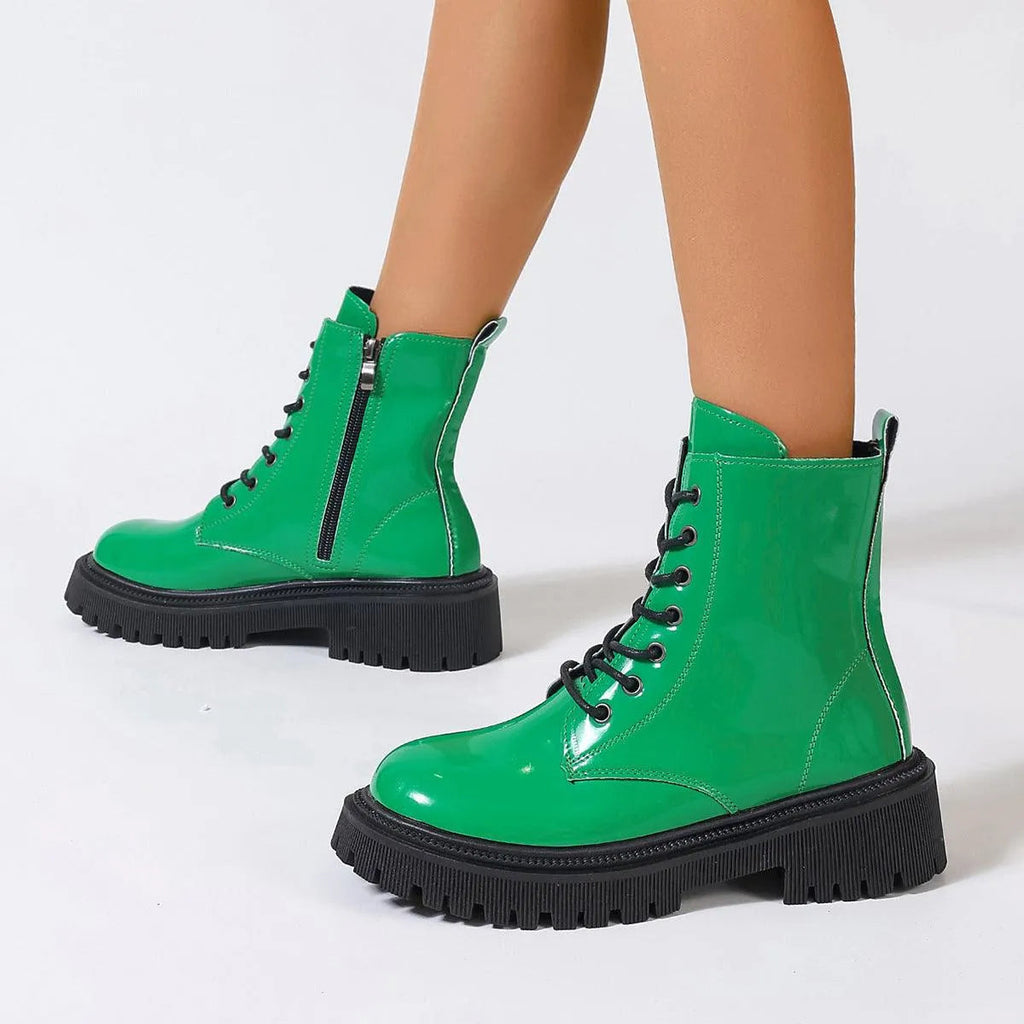 Valenzora | Women's boots in shiny leather with zipper