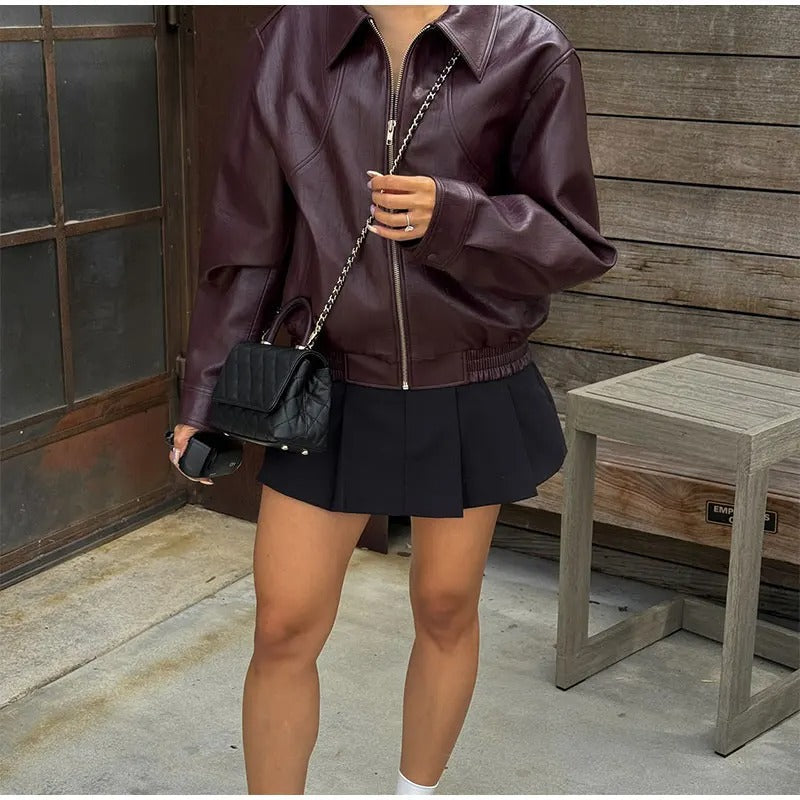 Valenzora | Klassische burgunderrote Jacke