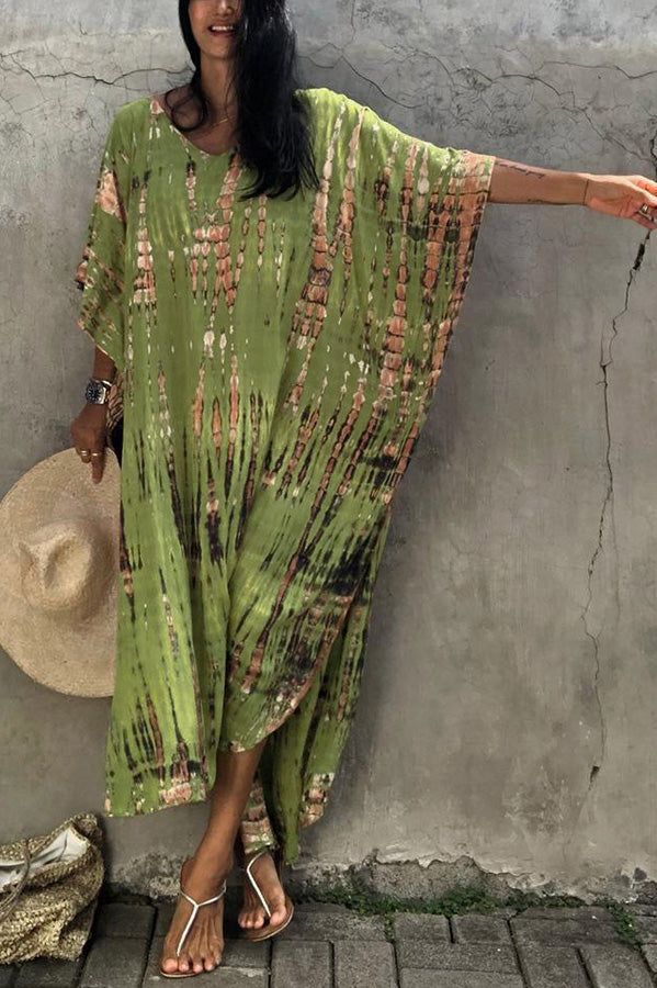 Valenzora Freely – Lockeres Wickelkleid im Batik-Boho-Stil