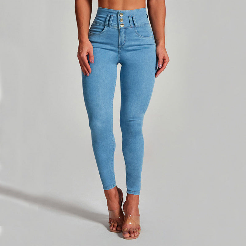 Valenzora High-Waist-Jeans mit engem Stretch-Schnitt und Po-Lifting-Effekt