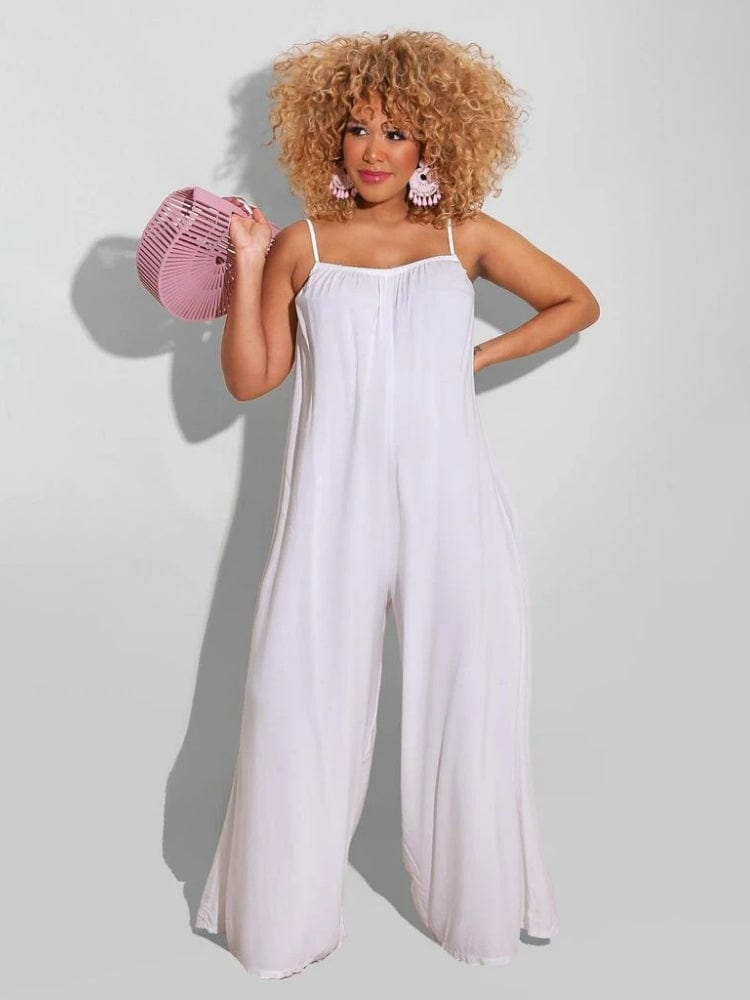 Camisole jumpsuit with wide legs