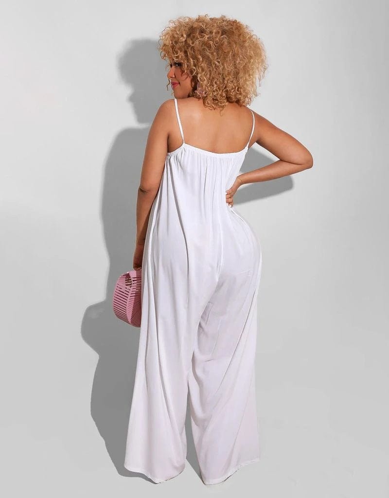 Camisole jumpsuit with wide legs