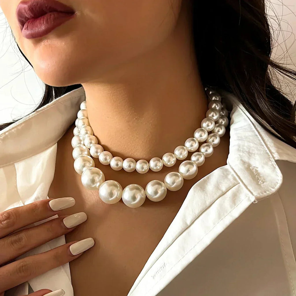 Valenzora | Embellished Double Layer Necklace Set for Women