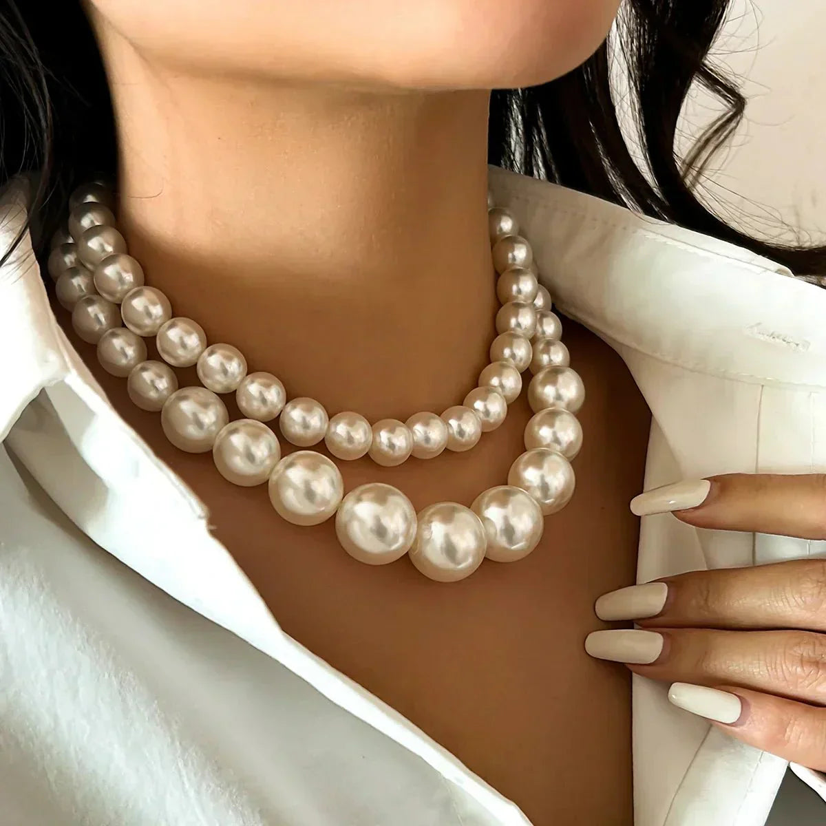 Valenzora | Embellished Double Layer Necklace Set for Women