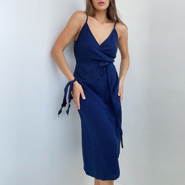 Valenzora | Stylish V-neck sleeveless dress for women