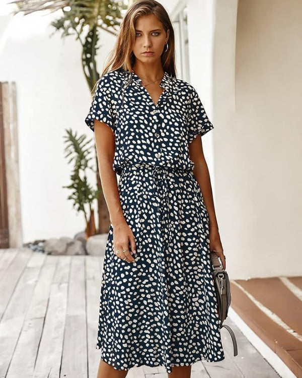 Valenzora | Elegant Vintage Midi Dress for Women for Summer