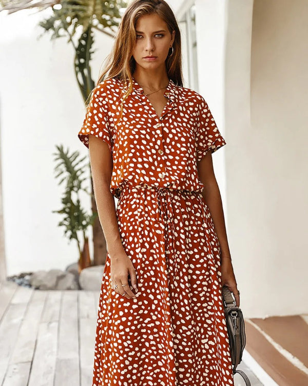 Valenzora | Elegant Vintage Midi Dress for Women for Summer